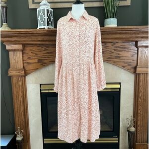 Floral Pink Long Sleeve Dress